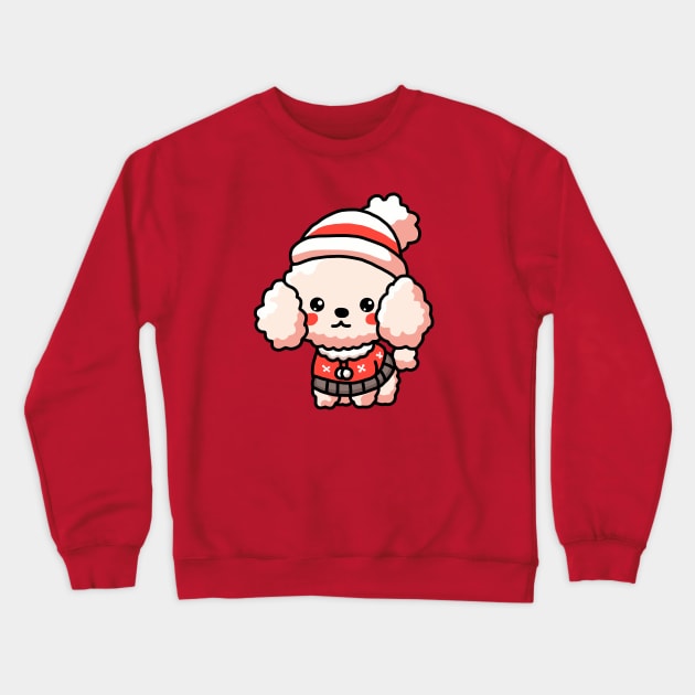 Cute poodle santa christmas  dog Crewneck Sweatshirt by Saysaymeme